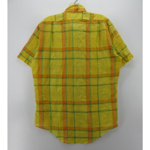 VINTAGE Topps Shirt Medium Sanforized 60s 70s Mod Button Up Plaid * - Picture 6 of 10